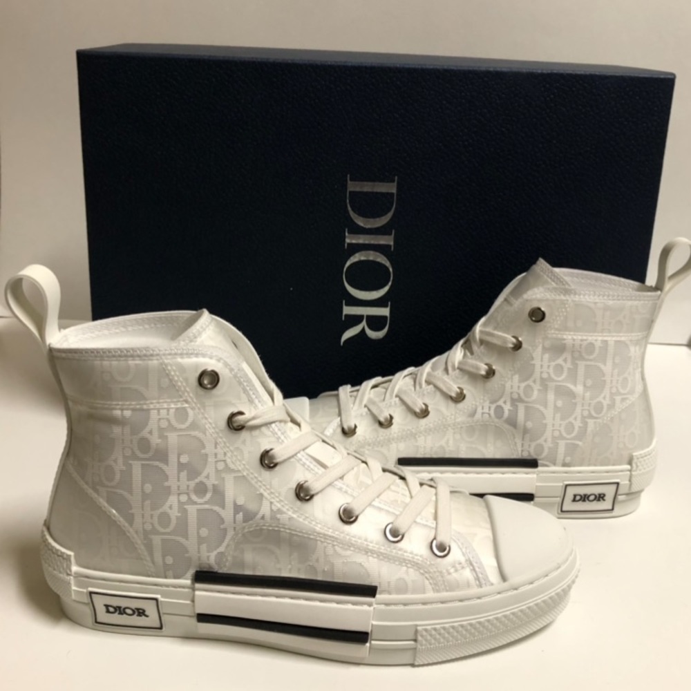 Christian Dior B23 Low Top Oblique Transparent 38 White/ Black Monogram